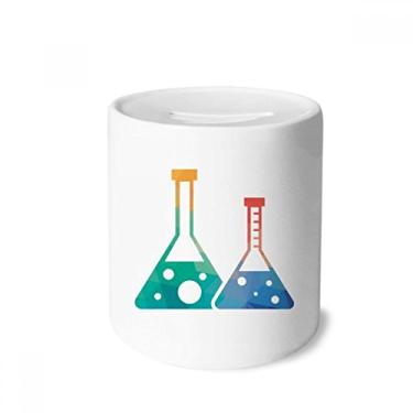 Imagem de DIYthinker Dois frascos cônicos com estampa de química caixa para dinheiro caixa de cerâmica porta-moedas presente de cofrinho
