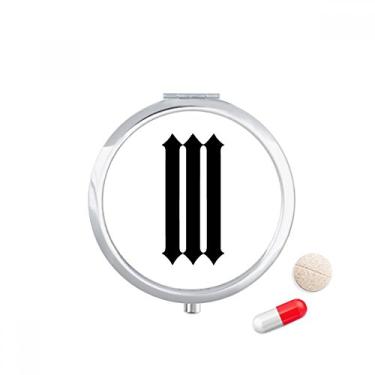 Imagem de Numerais romanos três em preto, porta-comprimidos, caixa de armazenamento de remédios