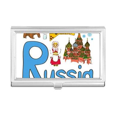 Imagem de Porta-cartões de visita com estampa de marco nacional da Rússia