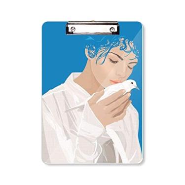 Imagem de Blue Peace Girl Placa de suporte para prancheta padrão anti-guerra A4