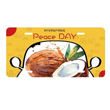 Imagem de DIYthinker Coconut Fruit Tasty Healthy Watercolor Placa de carro Decoração Dia da Paz