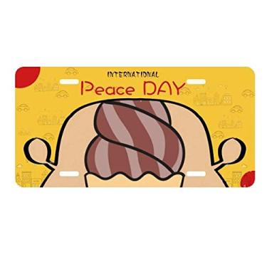 Imagem de DIYthinker Chocolate Aveia Doce Sorvete Placa de Carro Decoração Dia da Paz