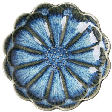 Imagem de PAYNAN Prato de cerâmica pequeno Prato de tempero Prato de comida Forma de flor Prato Utensílios de cozinha