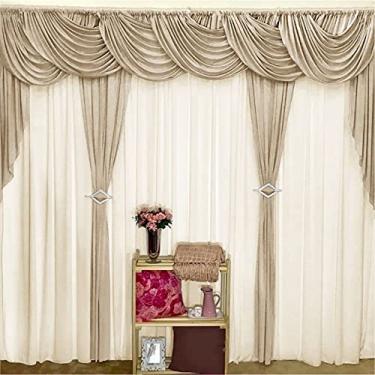 Imagem de Cortina Sedução para Varão em Malha 4,00m x 2,60m Sala Quarto - Avelã