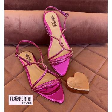 Imagem de Sandália Rasteirinha Pink Metalizada - Floreana Shoes