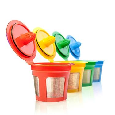 Imagem de GoodCups - 4 xícaras reutilizáveis K para Keurig - Filtros de café Kcups recarregáveis em 4 cores para todas as cafeteiras da família Keurig