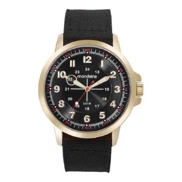 Imagem de Relogio Mondaine Masculino 99658Gpmvdj3 Militar Dourado
