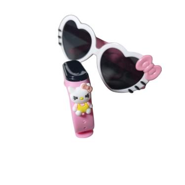 Imagem de Hello Kitty Relógio Digital E Oculos Infantil Linda Kids