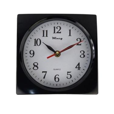 Imagem de Relógio De Parede Preto Quadrado 17cm - De Cozinha, Sala - Studio Casa