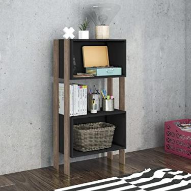 Imagem de Estante 2 Nichos Rt 3092 Retrô Movelbento Rústico/preto