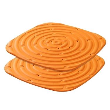 Imagem de Pacote com 2 almofadas de caixa de ninho de galinha para postura de ovos, almofadas de ninho de galinha laváveis para galinheiro, cama de galinha para, laranja