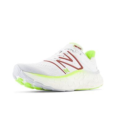 Imagem de New Balance Fresh Foam X More V4 Tênis de corrida masculino, Quartzo cinza/30 watts/vermelho tijolo, 40