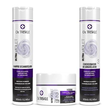 Imagem de Kit 3x1 Desamarelador Dr. Triskle Ultra Violet Shampoo + Condicionador 300ml + Máscara 250g