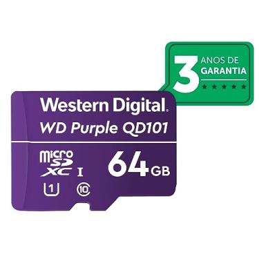 Imagem de Cartão de Memória Com 3 anos de Garantia Micro SD 64GB WD Purple Intelbras