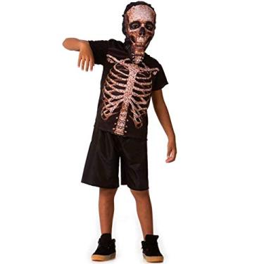 Imagem de Fantasia de Esqueleto Com Ossos Quebrados Infantil de Halloween G 9-10