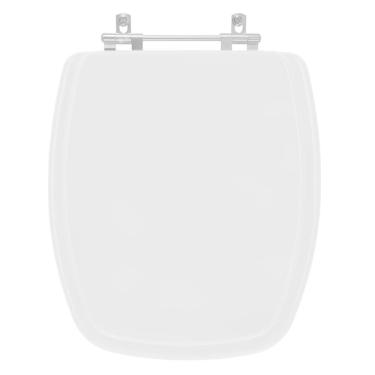 Imagem de Assento Sanitário Tampa de Vaso Madeira MDF Laqueado Stylus para bacia Celite Quadrado Antigo