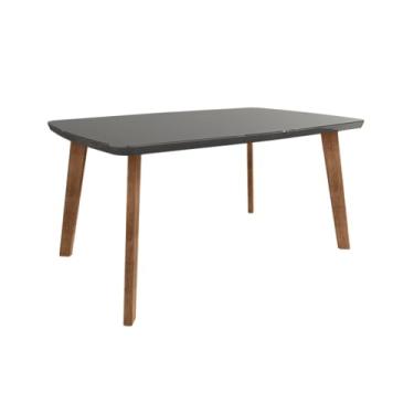 Imagem de Mesa de Jantar Jade 4 lugares Cinza com Vidro PésOblongo