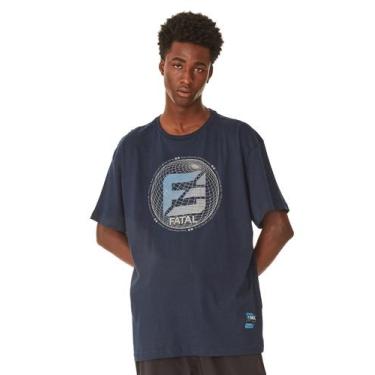 Imagem de Camiseta Fatal Plus Size Estampada Azul Marinho