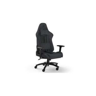 Imagem de Cadeira Gamer Corsair TC100 Relaxed Fabric, Até 120Kg, Com Almofadas, Reclinável, Cilindro de Gás Classe 4, Preto e Cinza - CF-9010052-WW