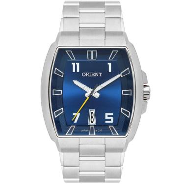 Imagem de Relógio ORIENT masculino azul prata quadrado GBSS1054 D2SX
