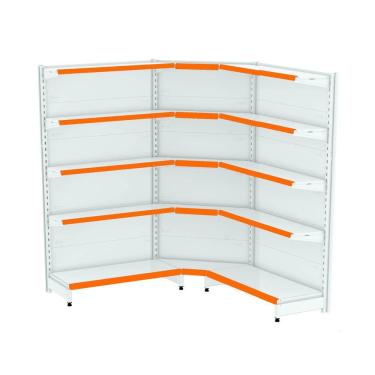 Imagem de Gondola Parede 170 Fit Ate 2 Metros 1 Canto Branco 15b Pe La