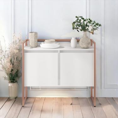 Imagem de Buffet Aparador Industrial 2 Portas Madri Branco Cobre