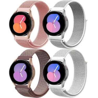 Imagem de Pulseira de nylon de 20 mm para Samsung Galaxy Watch 6 5 4 40 mm 44 mm/Galaxy 6/4 classic Bands 47mm 43mm/46mm 42mm/Watch 5 Pro 45mm/3 41mm/Active 2 homens/mulheres, pulseira esportiva para Garmin