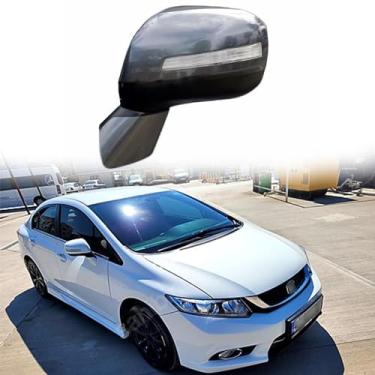 Imagem de Espelho lateral do motorista de carro adequado para HONDA CIVIC 2012 2013 2014 2015 Espelho retrovisor acessórios de espelho retrovisor, ajuste elétrico, luz de direção