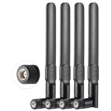 Imagem de POBADY 4PCS 4G LTE Antena 3dBi Externa RP-SMA Antena Macho Compatível com 4G LTE Wireless CPE Roteador Celular Hotspot Gateway Roteador Modem