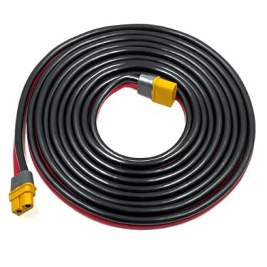 Imagem de ZkeeShop Cabo de extensão XT60 10AWG XT60 fêmea para adaptador de conector macho compatível com bateria RC de painel solar de estação de energia (3 m)