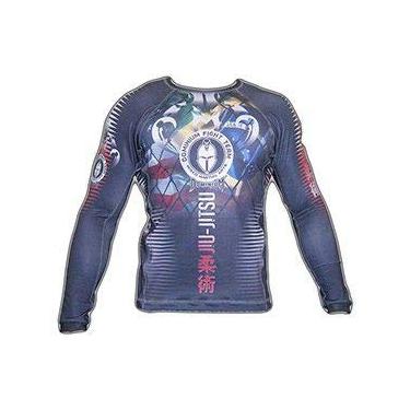 Imagem de Camisa Rash Guard de Compressão Termica - 2201 - Jiu Jitsu - USA/BRA - GG