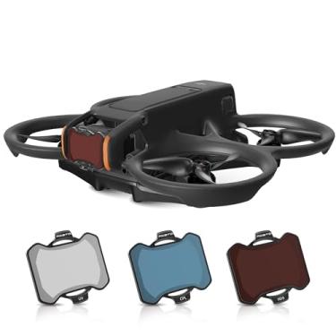 Imagem de RCGEEK Conjunto de filtros ND para DJI O4 Air Unit Pro, acessórios DJI Avata 2, pacote com 3 filtros de lente de câmera gimbal de plástico para DJI Avata 2 (CPL, UV, ND8)