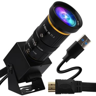 Imagem de IEights Câmera HDMI 4K USB3.0 60fps com zoom manual, webcam para computador, mini Lightburn para gravador a laser H.264, telescópio, câmera de segurança USB para PC industrial para Raspberry Pi Jetson