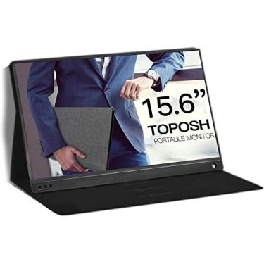 Imagem de TOPOSH Monitor portátil 15,6 polegadas Full HD 1080p IPS tela de computador, tela de múltiplas resoluções 4K compatível com Switch, X-Box, desktop, laptop, PC, Mac, celular, projetor - preto