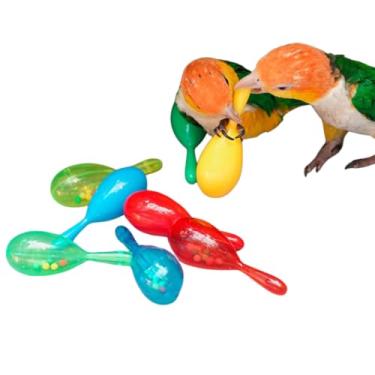 Imagem de 8 peças de brinquedo musical de som de papagaio e chocalho, brinquedos engraçados, mini martelo de areia, pássaro, papagaio, periquito, periquito, periquito, periquito, pássaros do amor (cor