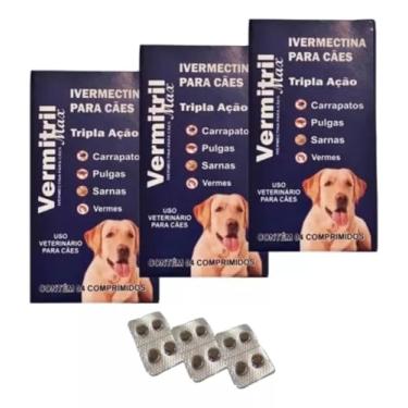 Imagem de Vermitril - Antipulgas E Carrapatos 12 Comprimidos Mastigáveis 40 À 60kg