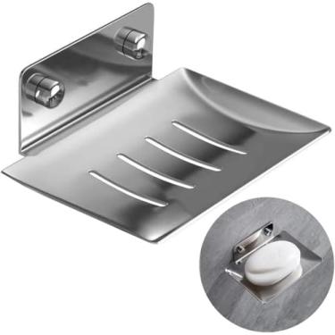 Imagem de Saboneteira Luxo Banheiro Porta Sabonete Parede Aço Inox 304 Diversas Cores - Brinovar (PRATA)