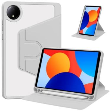 Imagem de Capa de rotação 360 para Redmi Pad SE 8.7 2024 com suporte de lápis Funda para Xiaomi Redmi Pad SE 8.7 4g capa para tablet (cinza, para Redmi Pad SE 8.7)