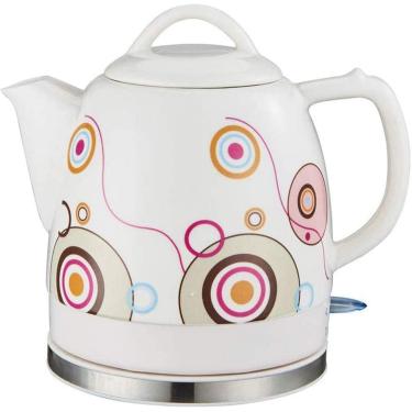 Imagem de Chaleira elétrica de cerâmica bule de água sem fio, bule-retro jarro de 1,2L, base removível rápida de água de 1000W, desligamento automático, proteção contra fervura a seco, C