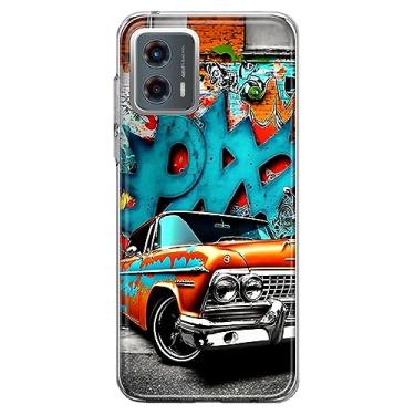 Imagem de MUNDAZE - Capa para Motorola Moto G Stylus 5G 2023 [não para 4G ou 2022] Capa protetora fina híbrida à prova de choque de TPU macio - Pintura Lowrider Graffiti Art Branco