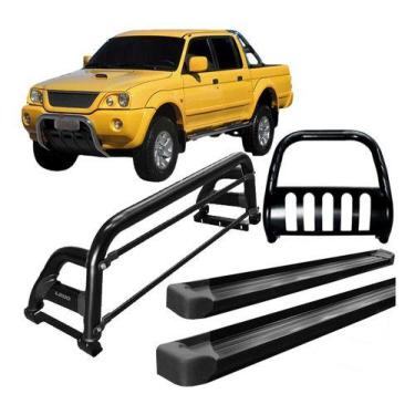 Imagem de Kit Quebra Mato,estribo,santo Antônio H2 L200 04 Preto - HOZZ