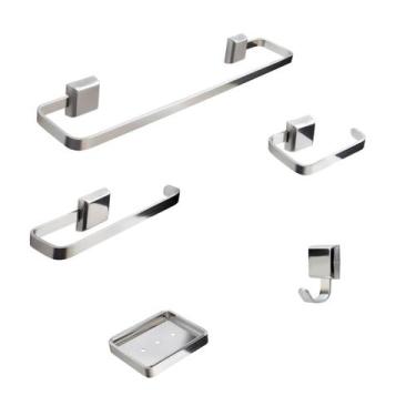 Imagem de Kit De Acessórios Para Banheiro 5 Peças Luxo - JGC COMERCIAL