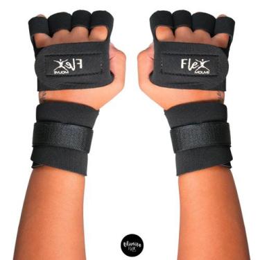 Imagem de Luva Com Munhequeira Treino Original Treino Fitness Exercício Funciona