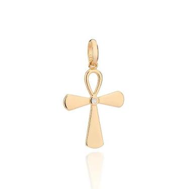 Imagem de Pingente rommanel banhado ouro 3x 24k 18k e 22k feminino cruz grande p