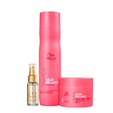 Imagem de Kit Brilliance Shampoo, Máscara e Oil Reflections - Wella - Wella Prof