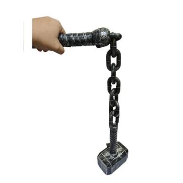Imagem de Marreta com corrente Plástico Fantasia Cosplay Carnaval - Lynx produçõ