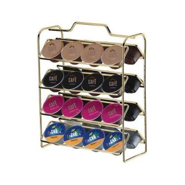 Imagem de  Porta Cápsulas De Café Dolce Gusto Aço Dourado Gold Future