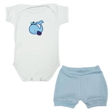 Imagem de Conjunto Body Manga Curta Baleia + Shorts - Rovidas Confecções, P, Bra