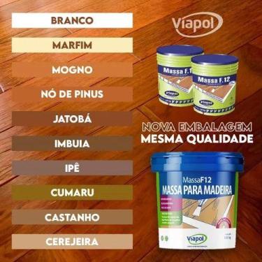 Imagem de Massa F12 Calafetar Correção Madeira Viapol  1,65kg Diversas Cores, CE