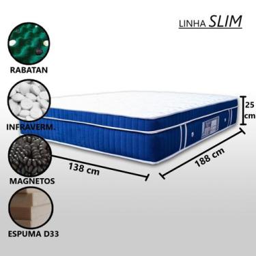 Imagem de Colchão Massageador Casal Padrão Com Espuma D33 Firme - ALLMAG, Azul E